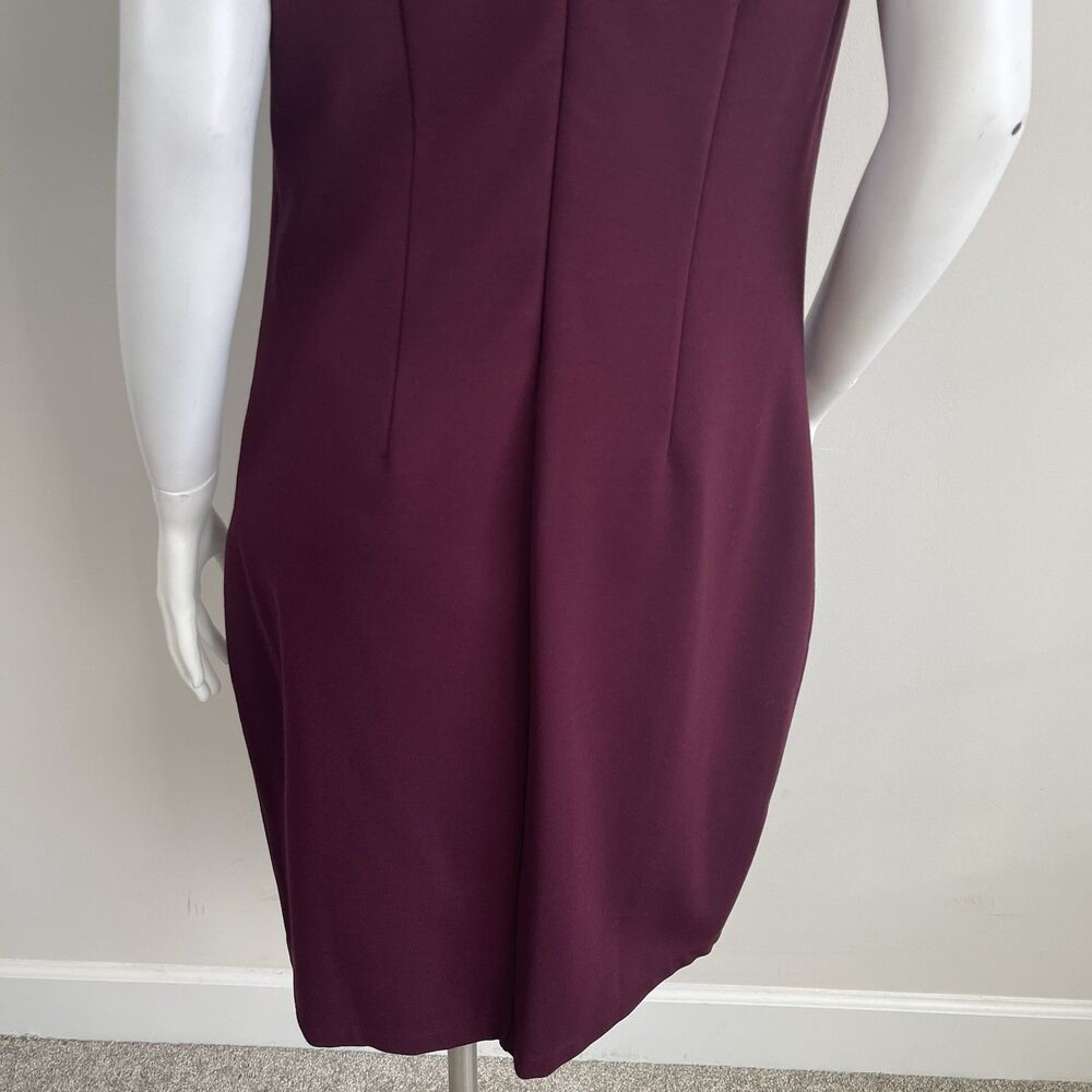 WHBM AURA Collection Sleeveless Sculpting Sheath Dress 14 Burgundy Career Office - Picture 9 of 14